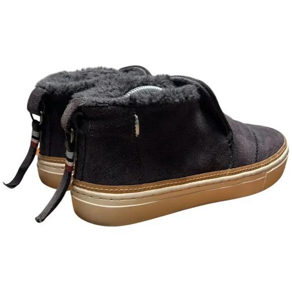 TOMS Paxton Women's 6.5 Gray Suede Ankle Boot Sneaker Faux Fur Lined Shoe - Picture 5 of 15